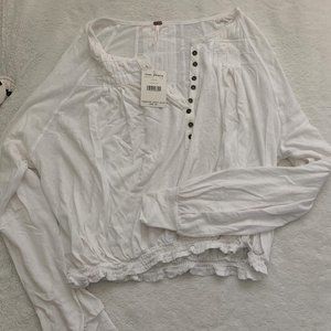 Free People White Peasant Top - Size XL